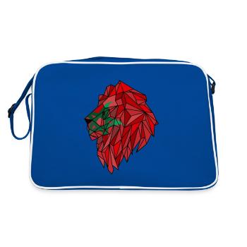 Drapeau du Maroc lion polygone - Sac Retro - bleu/blanc - Dos