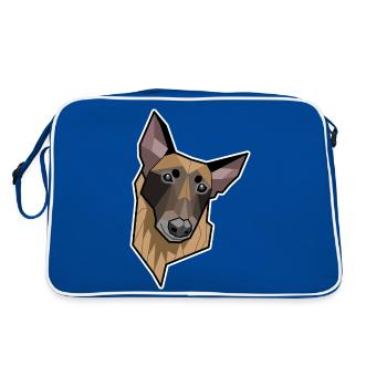 Geometric Malinois - Retro Bag - blue/white - Back