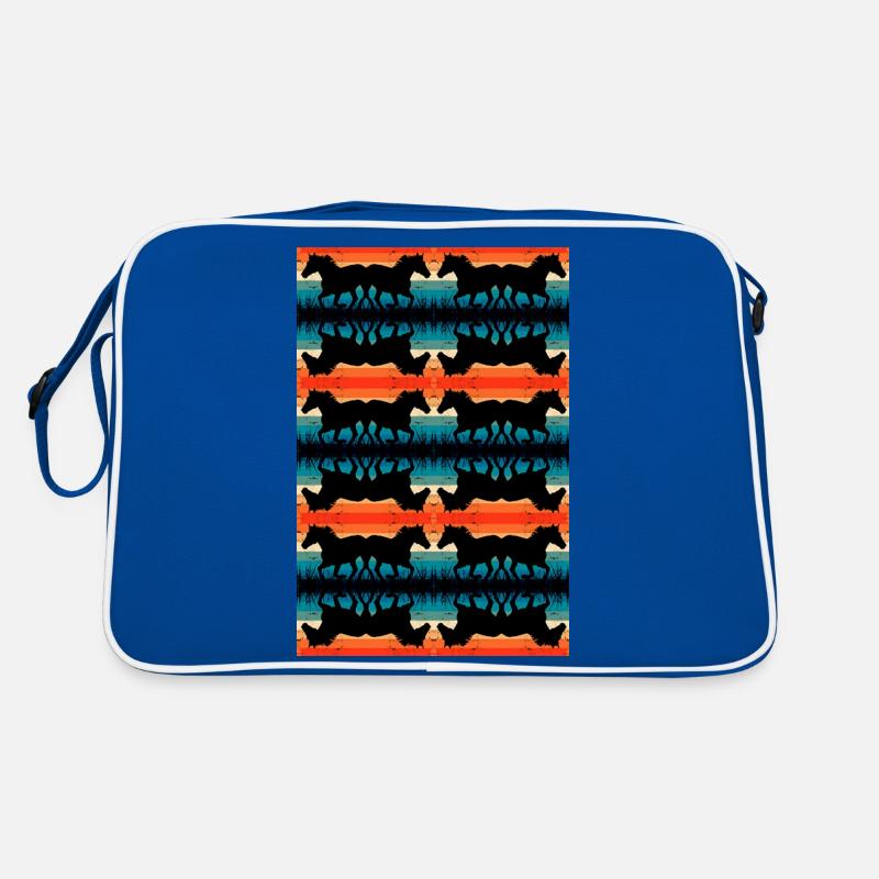 Patterns horse silhouette sunset Retro Bag