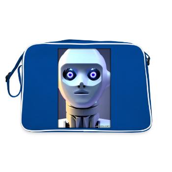 Robot Future Technology Science Android - Retro Bag - blue/white - Back