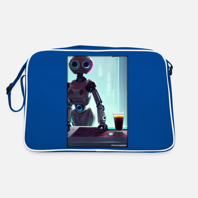 Robot Coffee Future Science Machine Retro Bag