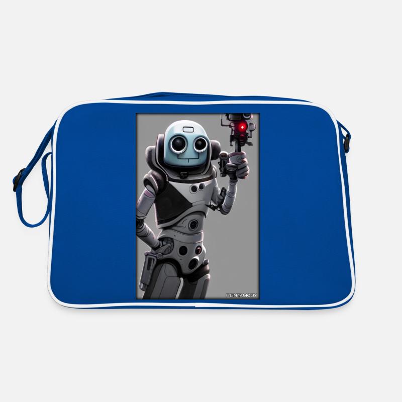 Roboter Zukunft Technik Wissenschaft Android Retro Tasche