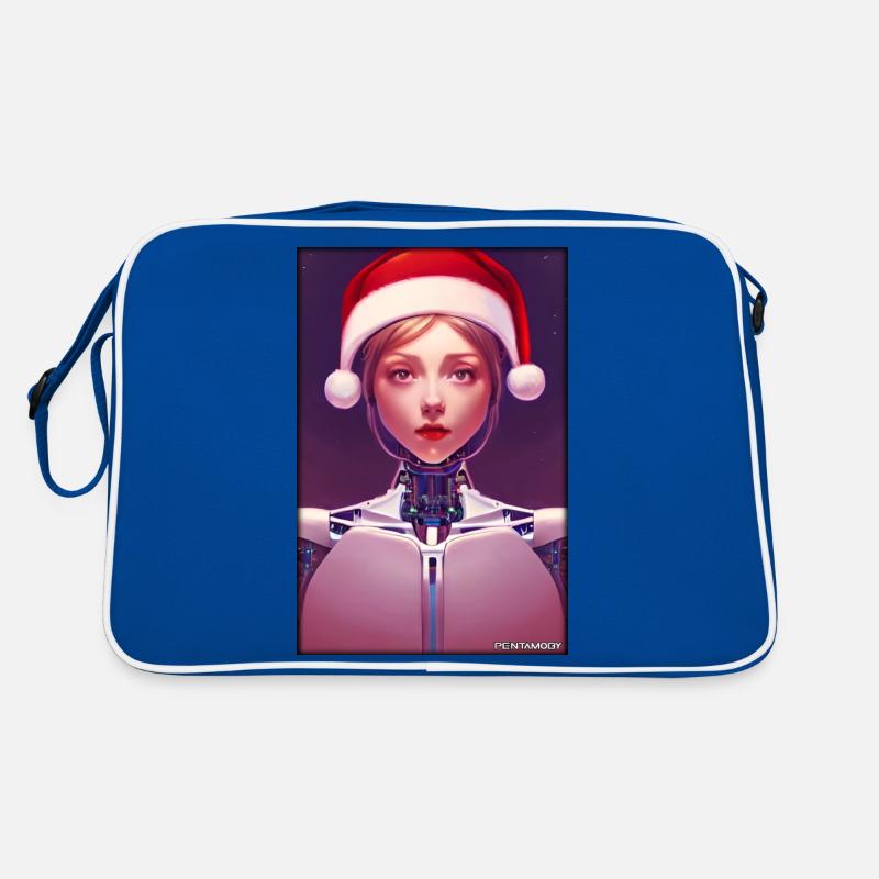 Robots Christmas Future Technology Science Retro Bag