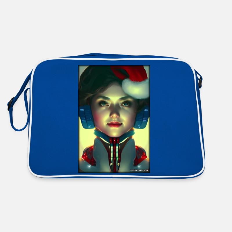 Robots Christmas Future Technology Science Retro Bag