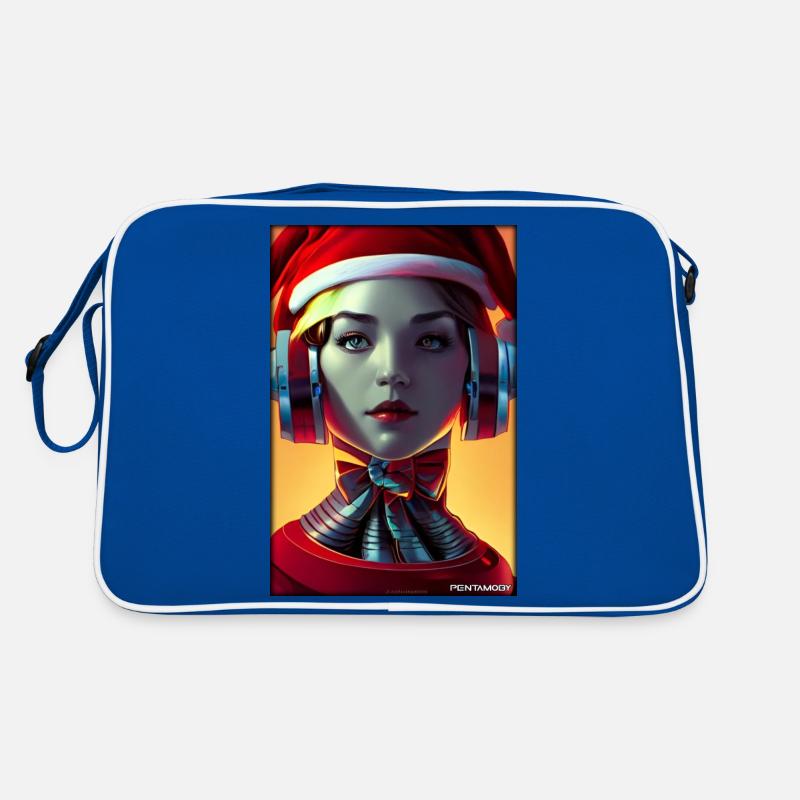 Robots Christmas Future Technology Science Retro Bag