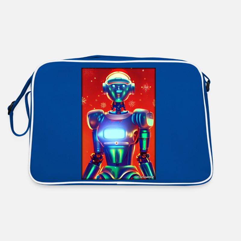 Robots Christmas Future Technology Science Retro Bag
