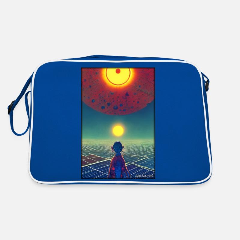Galaxy Cosmos Universe Solar System Astronaut - Retro Bag - blue/white
