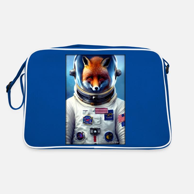 Fuchs Wildtier Astronaut Zukunft Sci-Fi Technik Retro Tasche