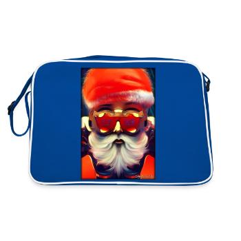 Santa Claus Christmas Future Cyber Neon Punk - Retro Bag - blue/white - Back
