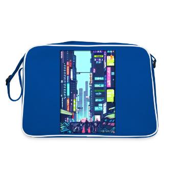 Tokyo City City Cyber Punk Future Sci-Fi Asia - Retro Bag - blue/white - Back