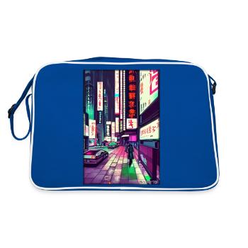 Tokyo City City Cyber Punk Future Sci-Fi Asia - Retro Bag - blue/white - Back