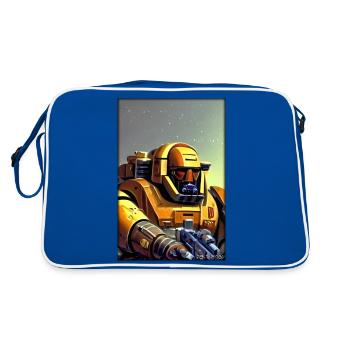 Kampfbot Robot Super Soldier Machine Warrior - Retro Bag - blue/white - Back