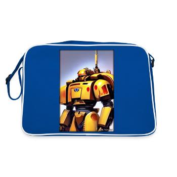 Kampfbot Robot Super Soldier Machine Warrior - Retro Bag - blue/white - Back