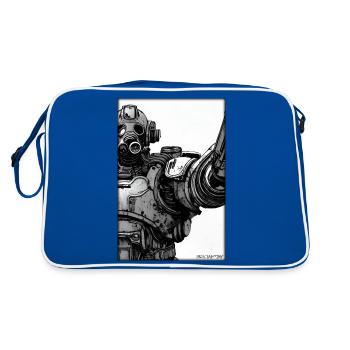 Kampfbot Robot Super Soldier Machine Warrior - Retro Bag - blue/white - Back
