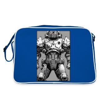 Kampfbot Robot Super Soldier Machine Warrior - Retro Bag - blue/white - Back