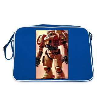 Kampfbot Robot Super Soldier Machine Warrior - Retro Bag - blue/white - Back
