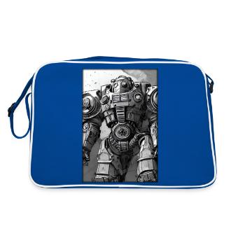 Kampfbot Robot Super Soldier Machine Warrior - Retro Bag - blue/white - Back