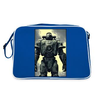Kampfbot Robot Super Soldier Machine Warrior - Retro Bag - blue/white - Back