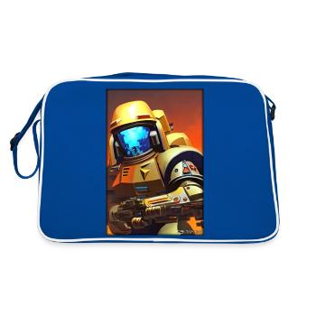 Kampfbot Robot Super Soldier Machine Warrior - Retro Bag - blue/white - Back