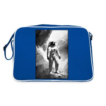 Astronaut Zukunft Sci-Fi Technik - Retro Tasche - Blau/Weiß - Hinten