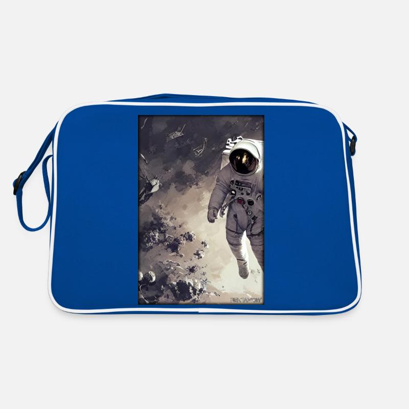 Astronaut Zukunft Sci-Fi Technik - Retro Tasche - Blau/Weiß