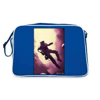Astronaut Zukunft Sci-Fi Technik - Retro Tasche - Blau/Weiß - Hinten