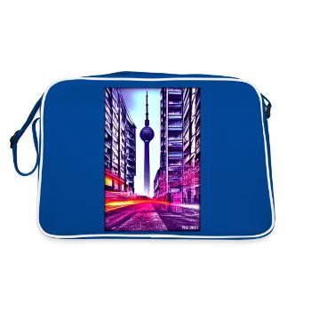 Tour de télévision de Berlin Berlin City Landmark - Sac Retro - bleu/blanc - Dos