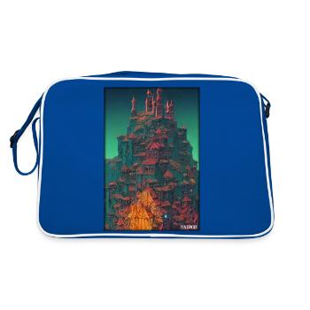 Castle Castle Fortress Architecture Landscape - Retro Bag - blue/white - Back