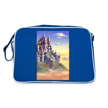 Castle Castle Fortress Architecture Landscape - Retro Bag - blue/white - Back