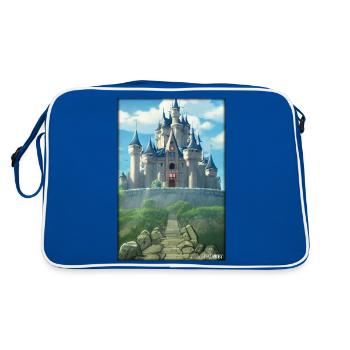 Castle Castle Fortress Architecture Landscape - Retro Bag - blue/white - Back