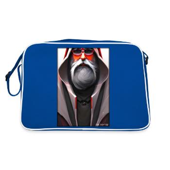 Santa Claus Christmas Future Cyber Neon Punk - Retro Bag - blue/white - Back
