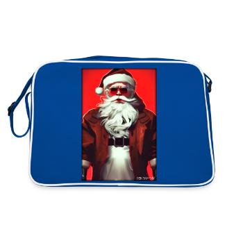 Santa Claus Christmas Future Cyber Neon Punk - Retro Bag - blue/white - Back