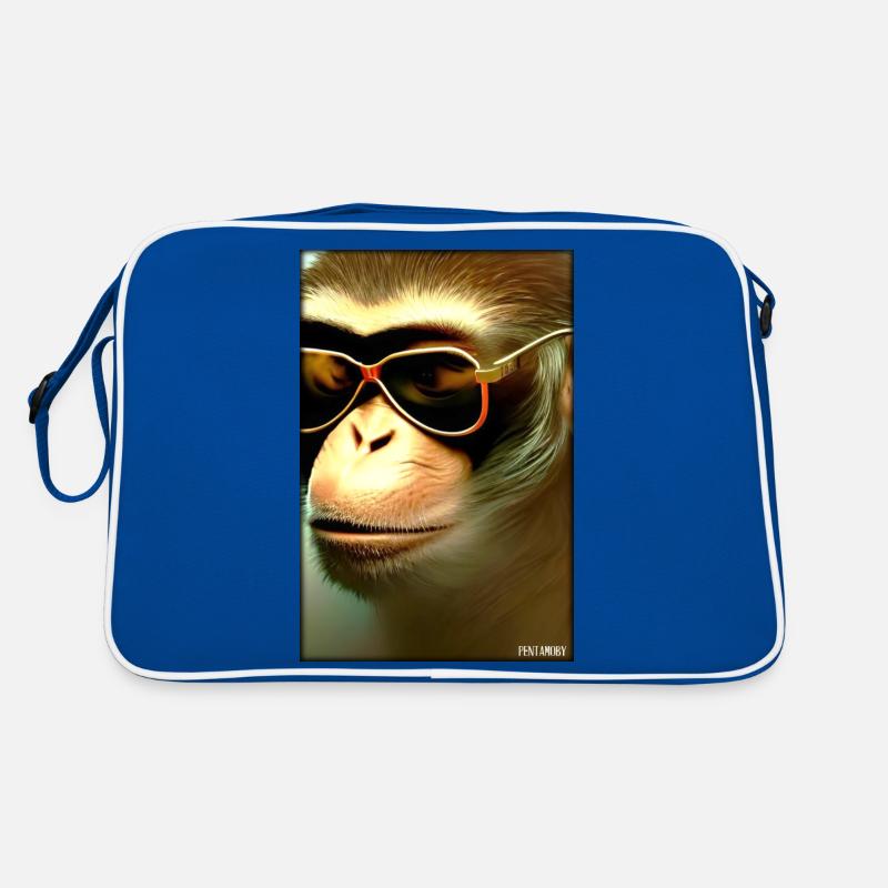 Lunettes de soleil de singe Wildlife Monkey Head Wildlife Zoo Sac Retro