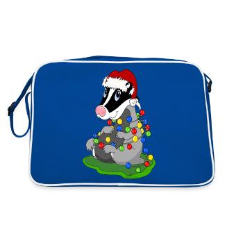 Blaireau de Noël - Sac Retro - bleu/blanc - Dos