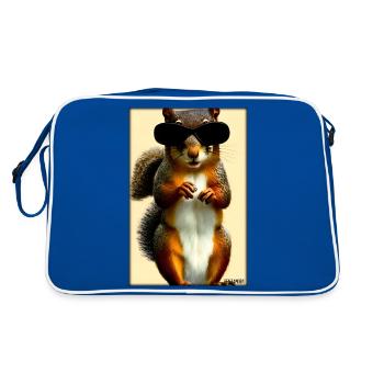 Squirrel Sunglasses Wildlife Forest Animal Forest - Retro Bag - blue/white - Back