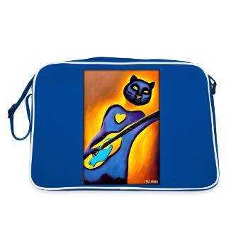 Panthère Guitare Wildlife Musicien Big Cat Zoo - Sac Retro - bleu/blanc - Dos
