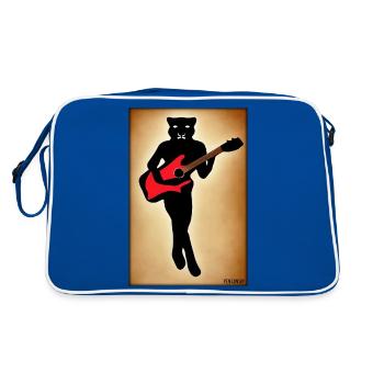 Panthère Guitare Wildlife Musicien Big Cat Zoo - Sac Retro - bleu/blanc - Dos