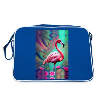 FLAMINGO CAMARGUE PASTELS - Retro Bag - blue/white - Back