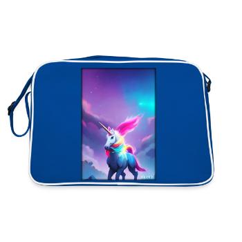 Licorne Arc-en-ciel Magie Conte de fées Animal mythique - Sac Retro - bleu/blanc - Dos