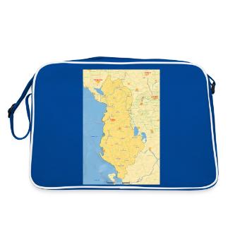 Albanie Carte - Sac Retro - bleu/blanc - Dos