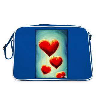 Amour Coeur Saint-Valentin Amoureux Romantique - Sac Retro - bleu/blanc - Dos