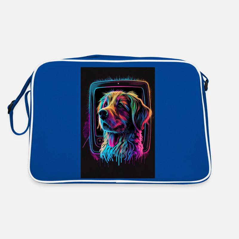 Rainbow Hund Phone Case Edition - Retro Tasche - Blau/Weiß