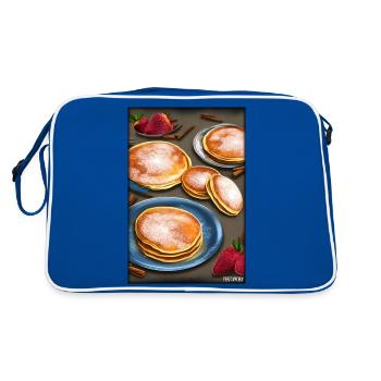 Crêpes Petit déjeuner Nourriture délicieuse Cuisson des aliments - Sac Retro - bleu/blanc - Dos