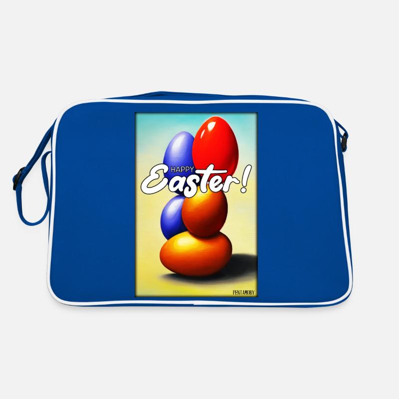 Happy Easter - Osterei Ostern Osterfest Bunte Eier Retro Tasche