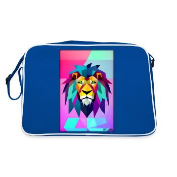 Leo Polygon Arc-en-ciel coloré sauvage Faune sauvage - Sac Retro - bleu/blanc - Dos