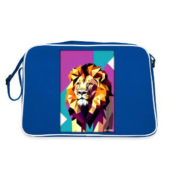 Leo Polygon Arc-en-ciel coloré sauvage Faune sauvage - Sac Retro - bleu/blanc - Dos