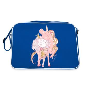 The Unicorn and the Princess: Magic and magic - Retro Bag - blue/white - Back