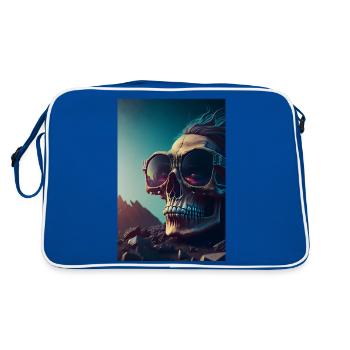 Skull sunglasses ! Style unique original humour - Sac Retro - bleu/blanc - Dos