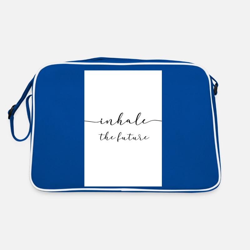 Atmen Sie die Zukunft ein - Retro Tasche - Blau/Weiß