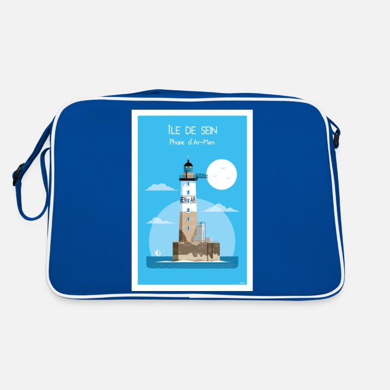 LEUCHTTURM AR-MEN - Retro Tasche - Blau/Weiß